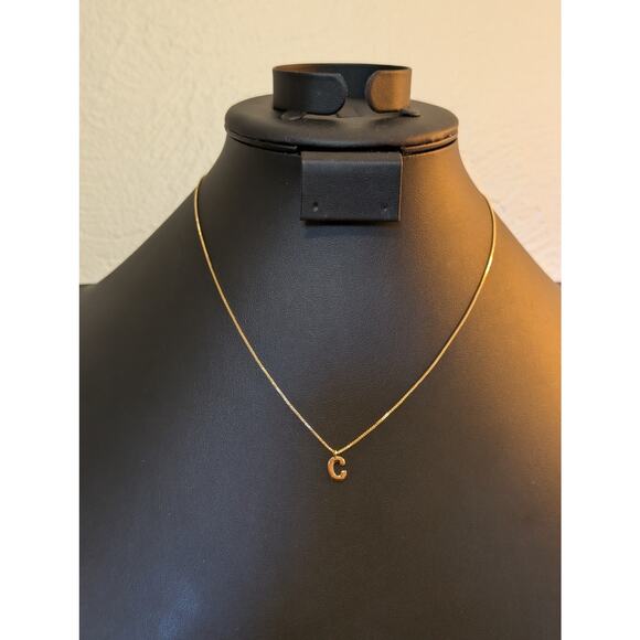 Athena Designs Initial 'C' 18k Gold Filled Box Chain 15.75"-17.5" Necklace NWOT - Picture 7 of 7